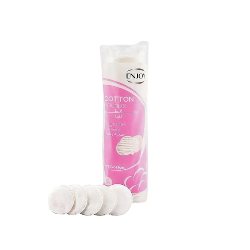Enjoy Round Facial Cotton Pads for Makeup Removal, 80 Count