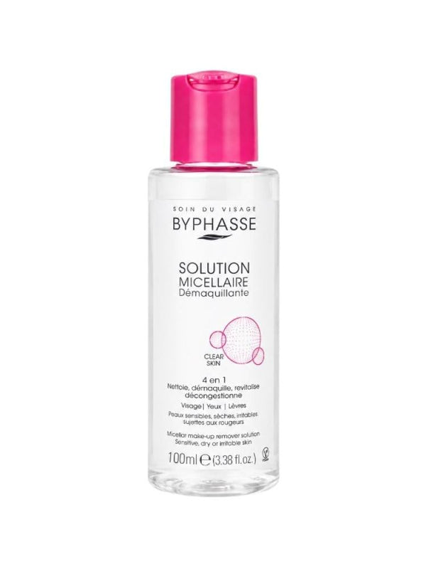 Micellar Water for Sensitive Skin 4 in 1 Makeup Remover Byphasse 100ml