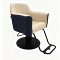 Salon System BX-3135AX Women's Hair Cutting Chair - Beige/Dark Blue