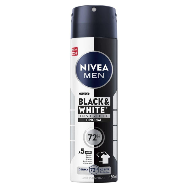 Nivea Mens Deodorant Spray Black & White Invisible Fresh 150ml