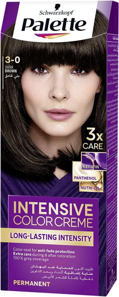 Dark Brown Hair Dye Permanent Gray Coverage Palette 3-0 50ml