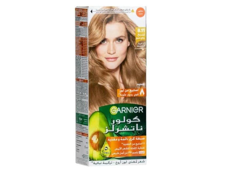 Permanent Hair Dye Light Ash Blonde 8.11 Gray Coverage Garnier Color Naturals