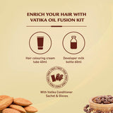 Vatika Oil Fusion Permanent Hair Color Light Brown Ammonia-Free Formula 5.0