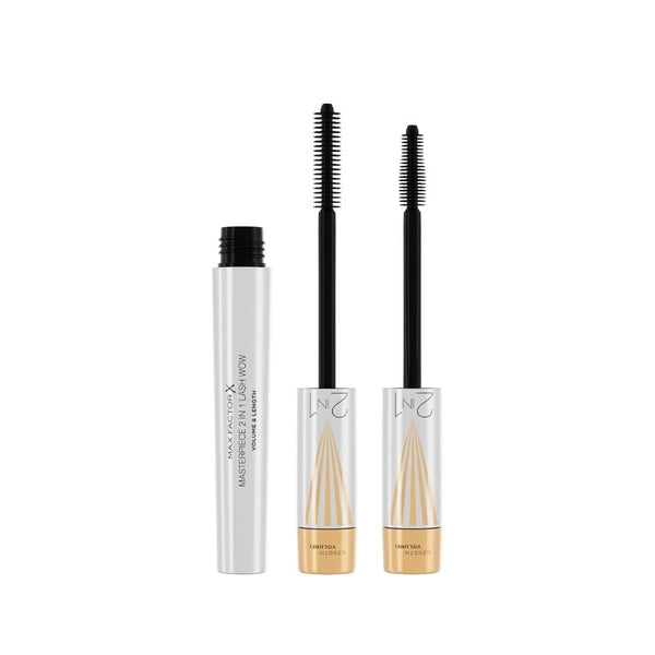 Max Factor Masterpiece 2-in-1 Lash Wow Mascara, Black, Waterproof, Vegan