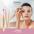 Titania Eyebrow Tweezers 1060GGA Gold-Plated Stainless Steel