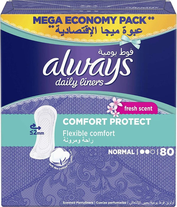 Always Fresh Scented Panty Liners Normal Daily Protection 4x80