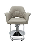 Salon System Ladies Chair - Light Beige Synthetic Leather, Chrome Frame