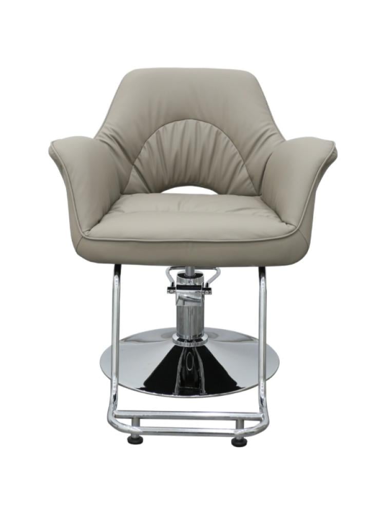 Salon System Ladies Chair - Light Beige Synthetic Leather, Chrome Frame