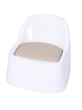 Salon System Technician Chair - White with Beige Seat - 44cm