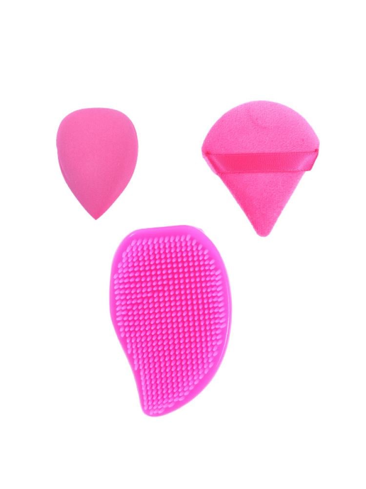 Beauty System Makeup Sponge & Brush Set - 3 Pieces | Assorted Colors