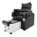 Salon System Pedicure Chair - Black, Attached Movable Basin with Wheels