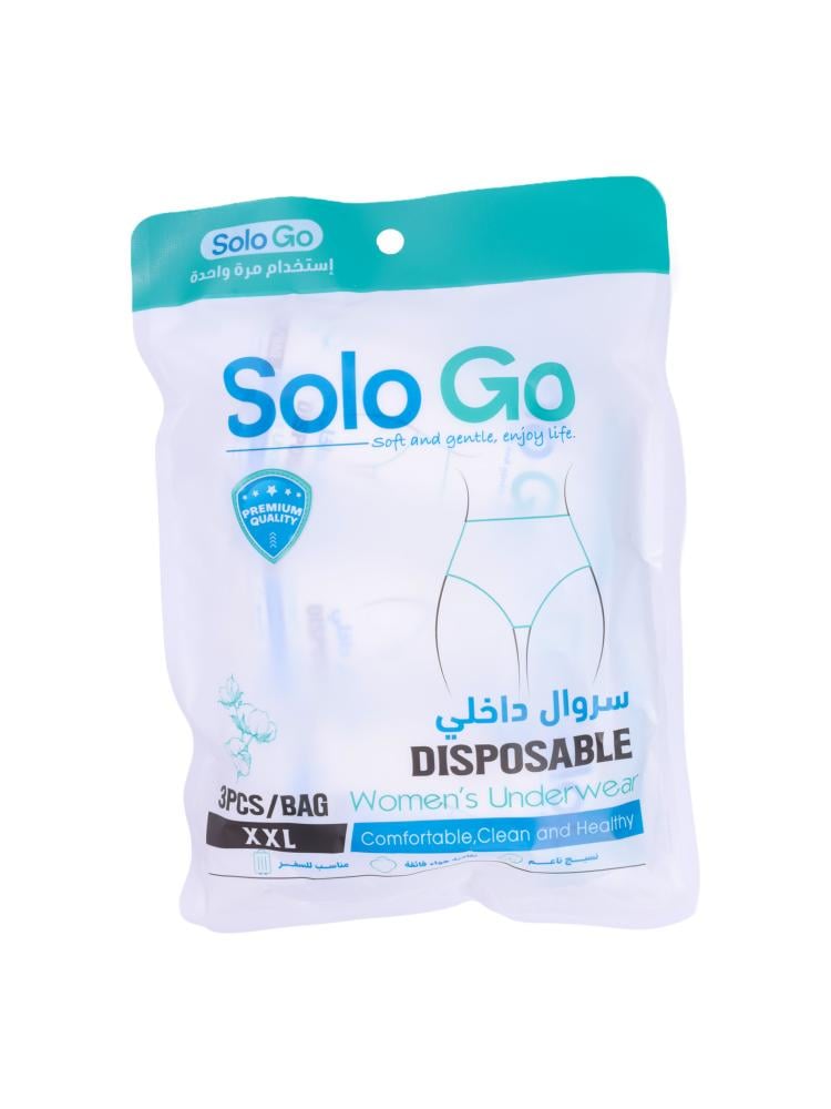 Best Women's Disposable Underwear for Travel Solo Go XXL 3 Pack