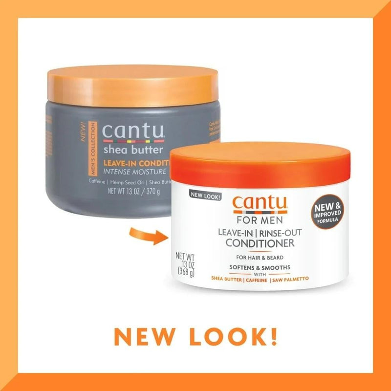 Cantu Men's Leave-In Conditioner, Shea Butter, Hemp Seed Oil, 368ml