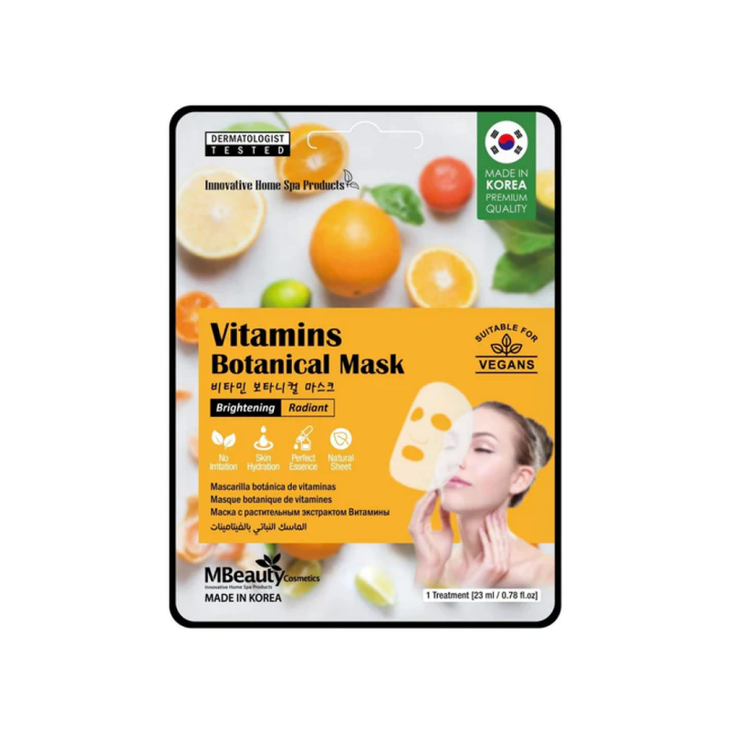 M Beauty Vegan Vitamin Face Mask, Hydrating, 23 ml, 1 Piece
