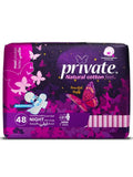 Best Feminine Pads Night Size with Wings Organic Cotton Private 48 Pads