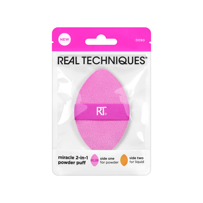Real Techniques Miracle 2-in-1 Powder Sponge, Dual-Sided, Latex-Free