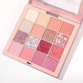 Nuview Rose Eyeshadow Palette, 16 Color, Matte Shimmer Glitter Finishes