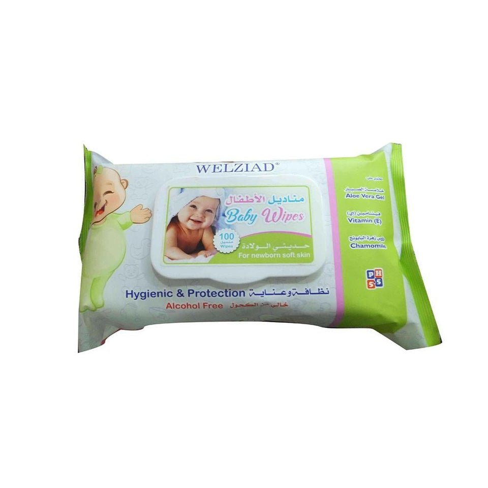 Welziad Baby Wet Wipes Sensitive Skin Cleansing & Moisturizing 100 wipes