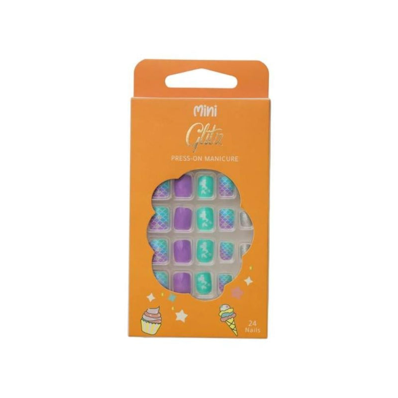 False Toe Nails Mermaid Design for Kids Glitz 3 Pieces