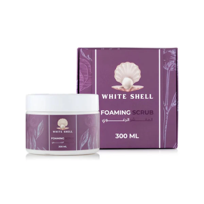 White Shell Foaming Scrub, Pore Cleansing Exfoliator, 300ml