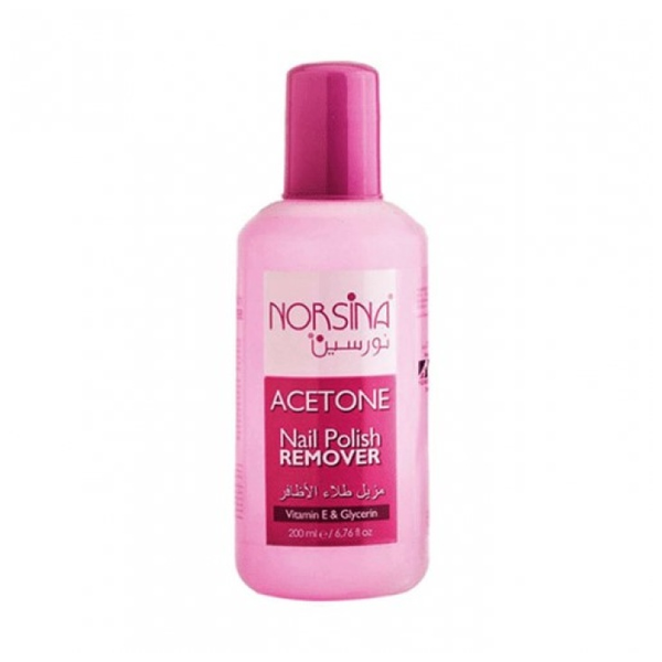 Norsina Acetone Nail Polish Remover, Vitamin E, Glycerin, 200ml