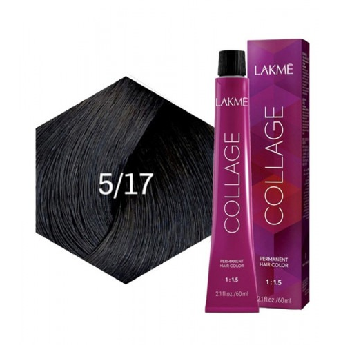 Lakme Permanent Hair Color 5.17 Light Ash Brown - 60ml, Gray Coverage
