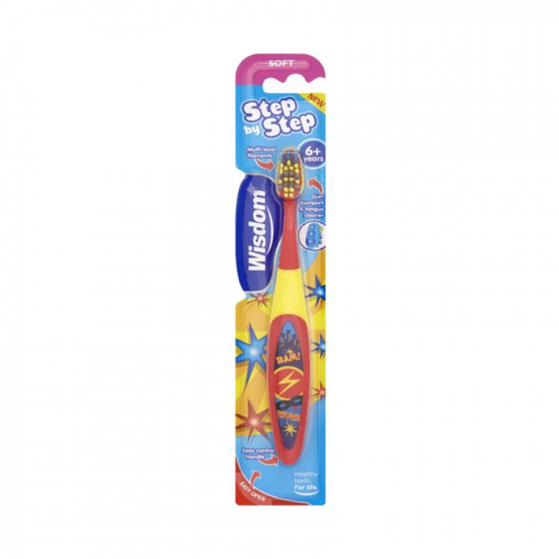 Wisdom Step by Step Kids Toothbrush 6+ Years Soft Bristles