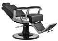 Salon System Men's Barber Chair 5266 Black Silver Iron Adjustable