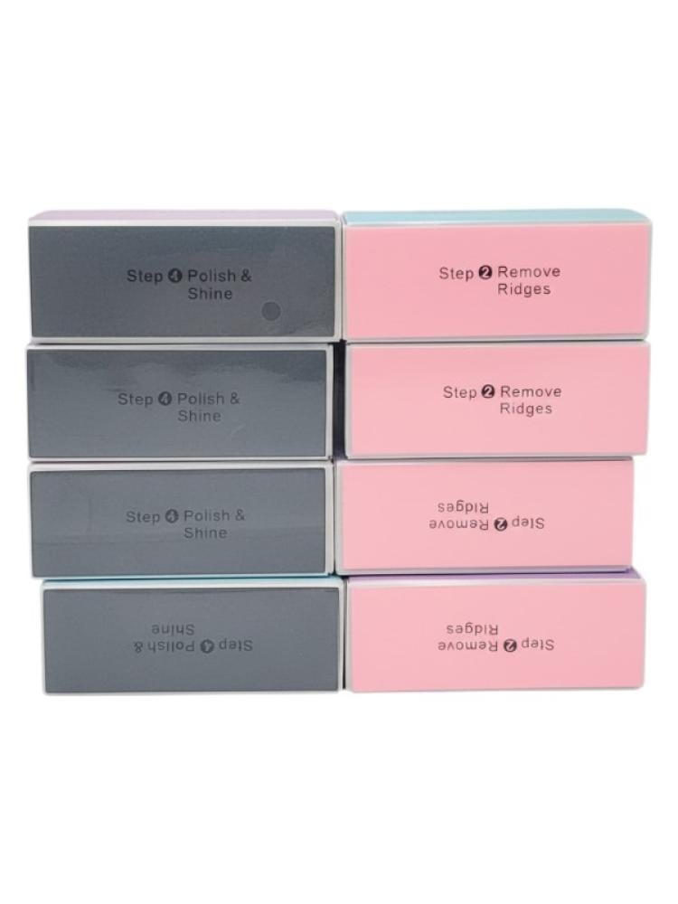 Salon System 4-Way Nail Buffer Set - 8 Pieces for Shine and Smoothness