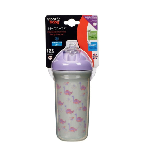 Vital Baby Insulated Straw Cup, 340ml, Polypropylene and Silicone