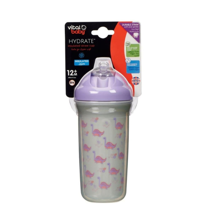 Vital Baby Insulated Straw Cup, 340ml, Polypropylene and Silicone