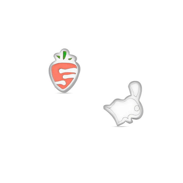 Navarro Strawberry Silver Medical Earrings for Kids, Hypoallergenic