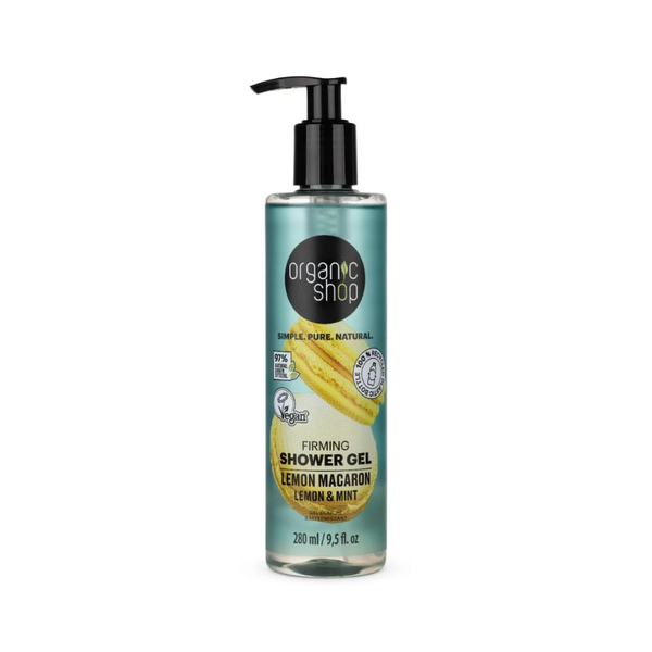 Organic Shop Skin Firming Body Shower Gel with Lemon Macaron Extract, 280ml