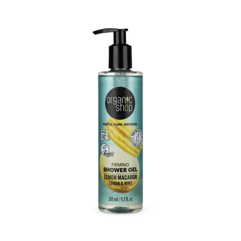 Organic Shop Skin Firming Body Shower Gel with Lemon Macaron Extract, 280ml
