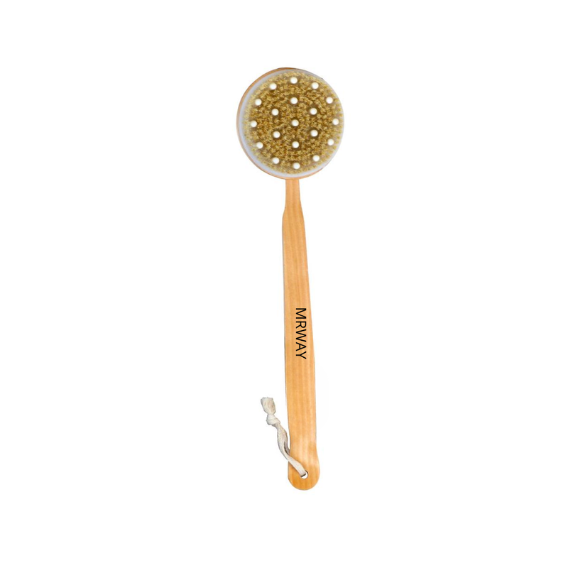 Bath Brush With Handle Long Wooden Body Cleansing Tool Marway 1 Piece