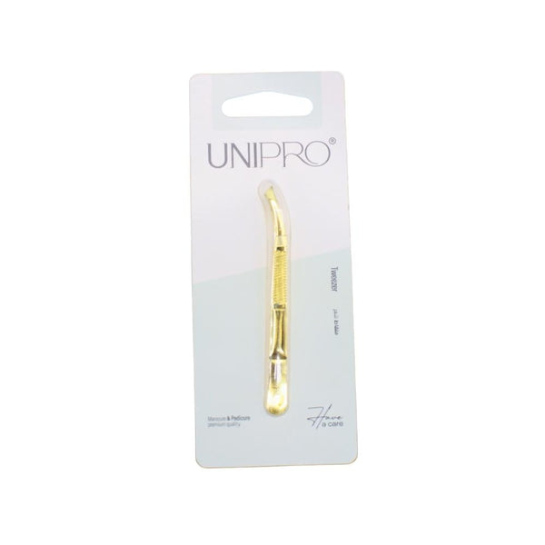 Unipro Mini Tweezers Gold Precision Tip Travel Size