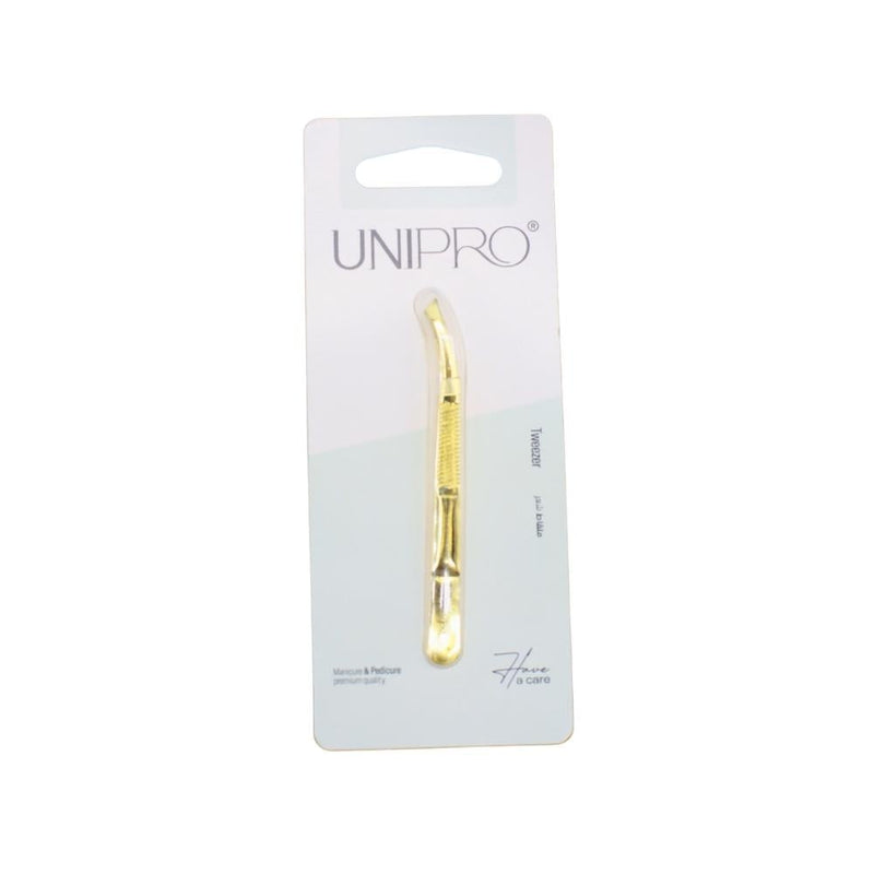 Unipro Mini Tweezers Gold Precision Tip Travel Size