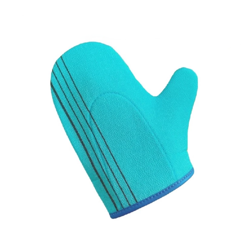 Korean Loofah Exfoliating Glove with Thumb Hole for Body Skincare