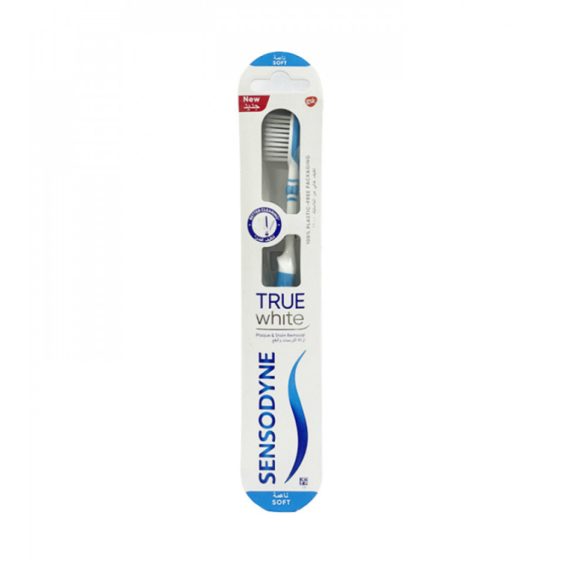Sensodyne True White Soft Toothbrush, Blue, for Sensitive Teeth