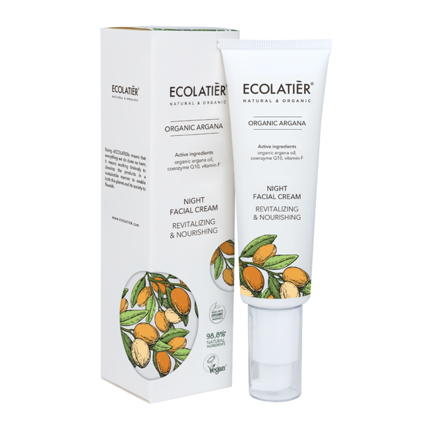 Shop Night Cream Revitalizing & Nourishing Organic Argan ECOLATIER 50ml