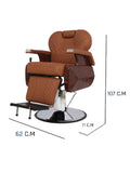 Salon System Audi Barber Chair - Brown Wood, Camel Stripe