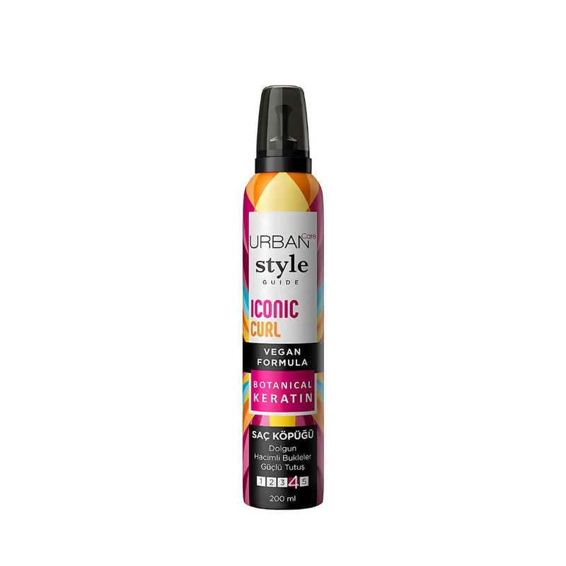 Urban Care Iconic Curl Keratin Hair Mousse, Volumizing, Heat Protection, 200ml