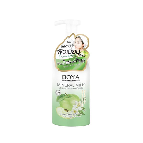 Boya Mineral Milk Foaming Body Wash, Green Apple & Tea Tree, 500ml