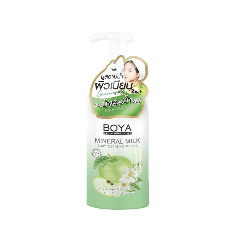 Boya Mineral Milk Foaming Body Wash, Green Apple & Tea Tree, 500ml