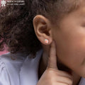 Navarro Strawberry Silver Medical Earrings for Kids, Hypoallergenic