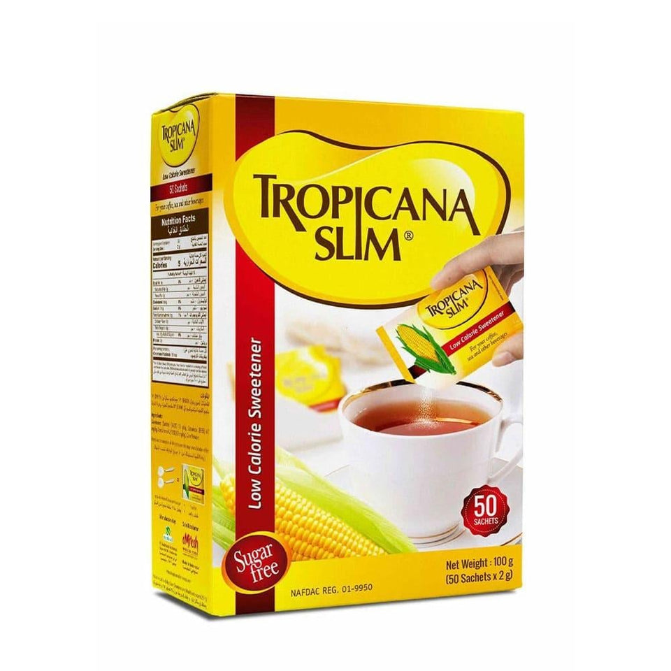Tropicana Slim Low Calorie Sweetener Sugar Substitute 50 Sachets