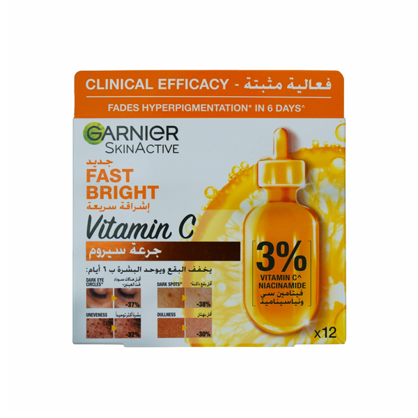 Garnier Skin Active Radiance Serum with 3% Vitamin C & Niacinamide, 12 Doses
