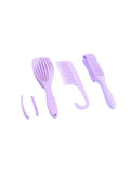 Hair System Purple Hairbrush Set 3 Pieces
