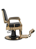 Salon System Men's Barber Chair Black Gold Iron