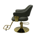Salon System Dark Green Hair Styling Chair with Adjustable Footrest